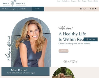 Modello di sito Web Wix per Life Coach - Sito Web di social media per Business Coach - Layout Wix creativo - Wix Web Design - Tema del sito Web Girl Boss -