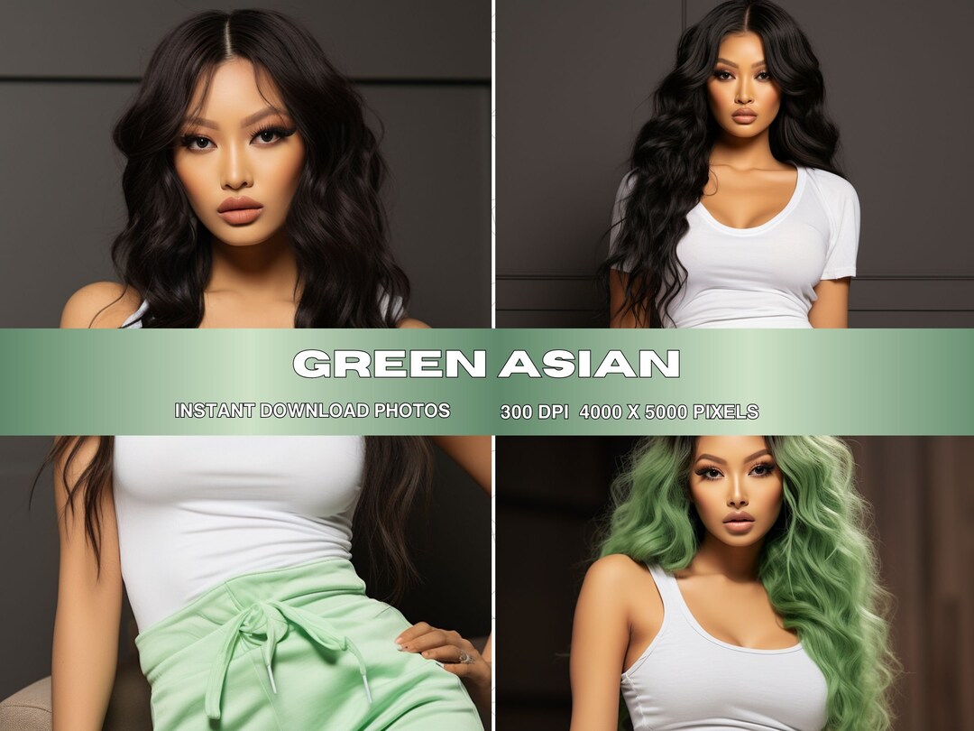 8 Asians Hair Extension Model Stock Photos BUNDLE, Asian Woman Beauty