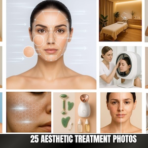 25 Aesthetic Treatment Stock Photos | Spa & Skincare Clinic Images | Facial Therapy Photography | Beauty  Wellness Digital Bundle