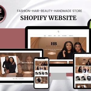 Coral Shopify Hair Website Design, Premade Shopify Template , Hair website design, Website designer, custom Website, Shopify 2.0  theme