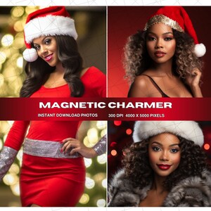 18 Christmas Stock Photos BUNDLE for Hair and Beauty, Black skin Beauty stock photos, melanin photoshoot, Glam stock photo, makeup photo