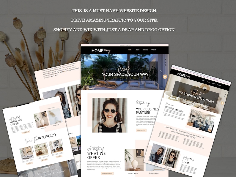 INTERIOR DESIGN WIX site Template, Wix site Template Interior Designer site Home Decor