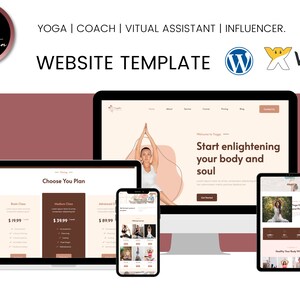 WORDPRESS AND WIX Yoga Website Template| Website Designer| Custom Website template| Wellness and Yoga Website Design | Blogger Website theme