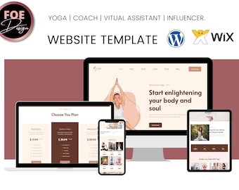 WORDPRESS AND WIX Yoga Website Template| Website Designer| Custom Website template| Wellness and Yoga Website Design | Blogger Website theme