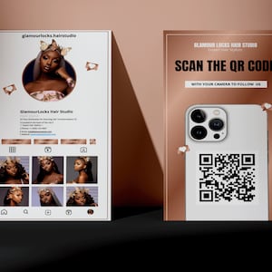 2023 Instagram-visitekaartje | Sjabloon voor IG-visitekaartjes | Canva-sjabloonontwerp | Herenkapper & Gezweep Technologie Visitekaartje | Schoonheidsbedrijf
