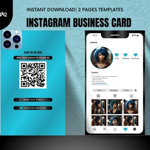 Trendy Instagram Business Card | IG Business Card Template | Canva Template Design | Hair Stylist & Lash Tech Business Card | Beauty  Cards