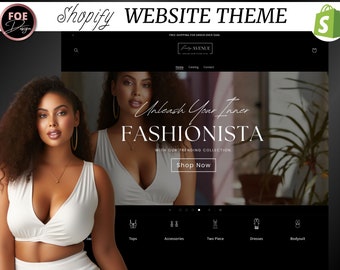 Tema/Plantilla de sitio web de moda para Shopify, banners de Canva (descarga digital)