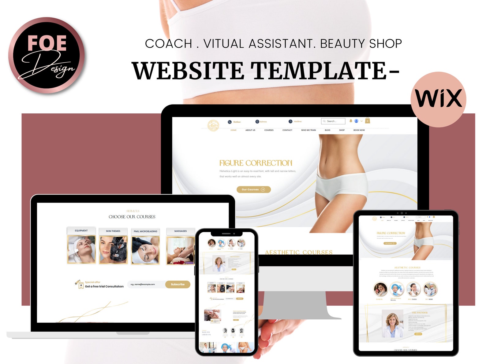 Body Contouring site Template Body Sculpting Wix Templates Etsy Canada