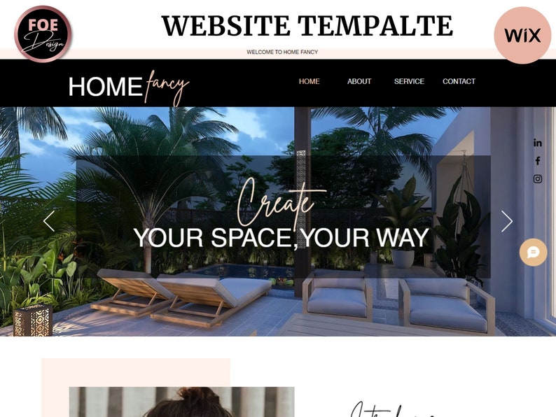 INTERIOR DESIGN WIX site Template, Wix site Template Interior Designer site Home Decor