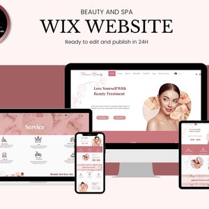 Wix Beauty Website Template - Spa Website Template- Spa Website Design-Skin Care Website-Creative Wix Web Design - makeup website template-