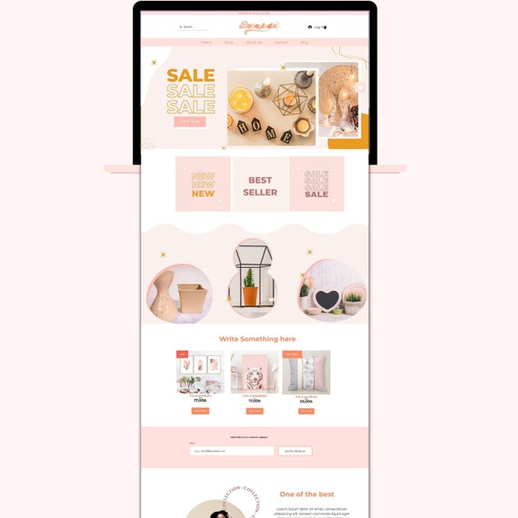 Custom Shopify or Wix Website Design | Pastel Theme