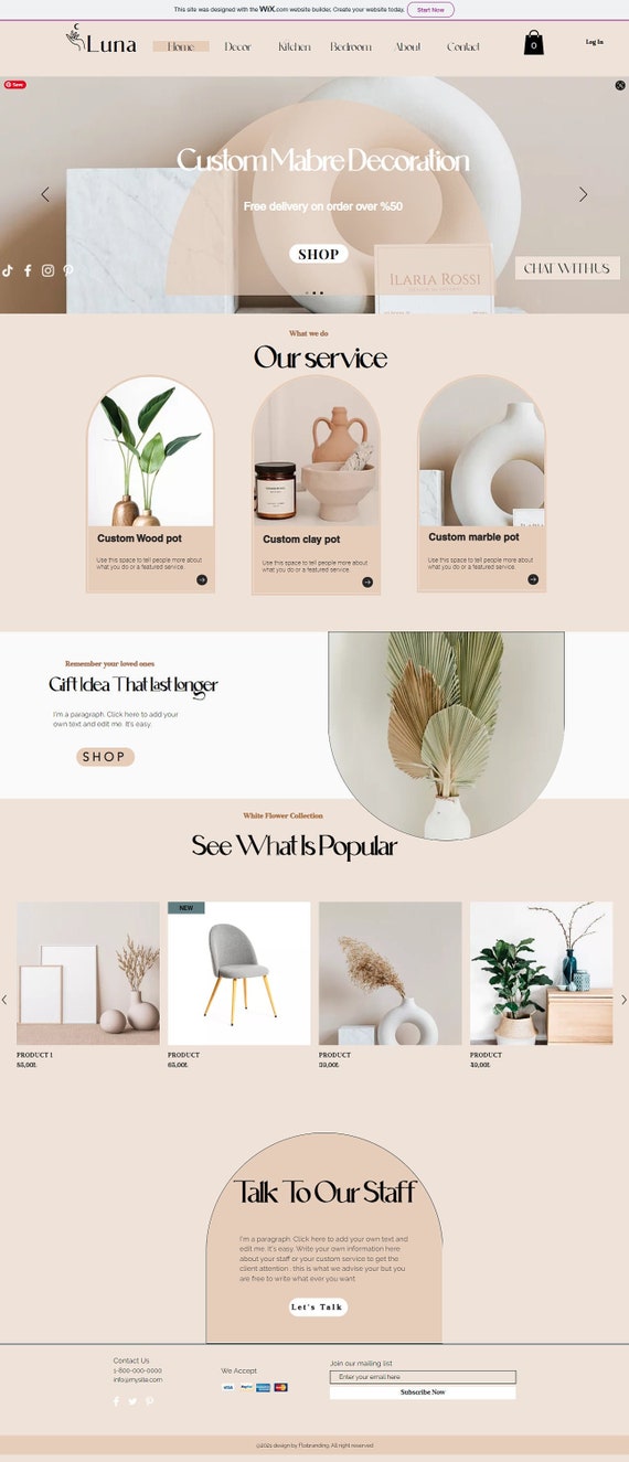 INTERIOR DESIGN WIX Website Template, Boho Wix Design - Photographer Website - Creative Wix - Wedding Photographer - Web Design - Foe Design