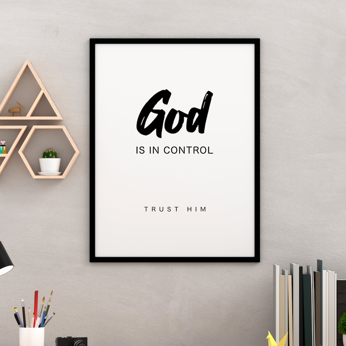 God is in Control Printable Wall Art Instant Download | Etsy