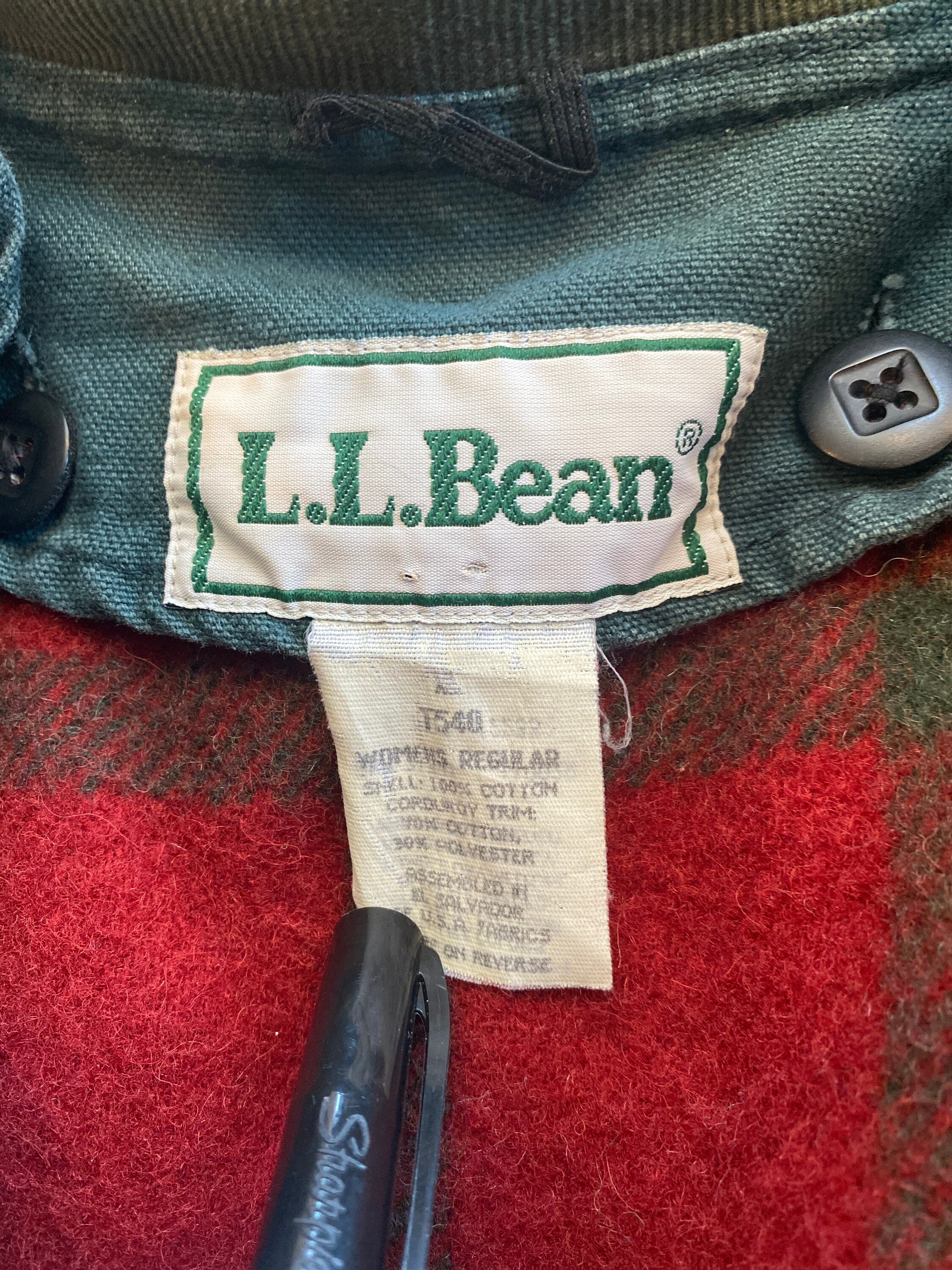 Vintage LL Bean Women's XL Wool Flannel Lined Chore Coat | Etsy