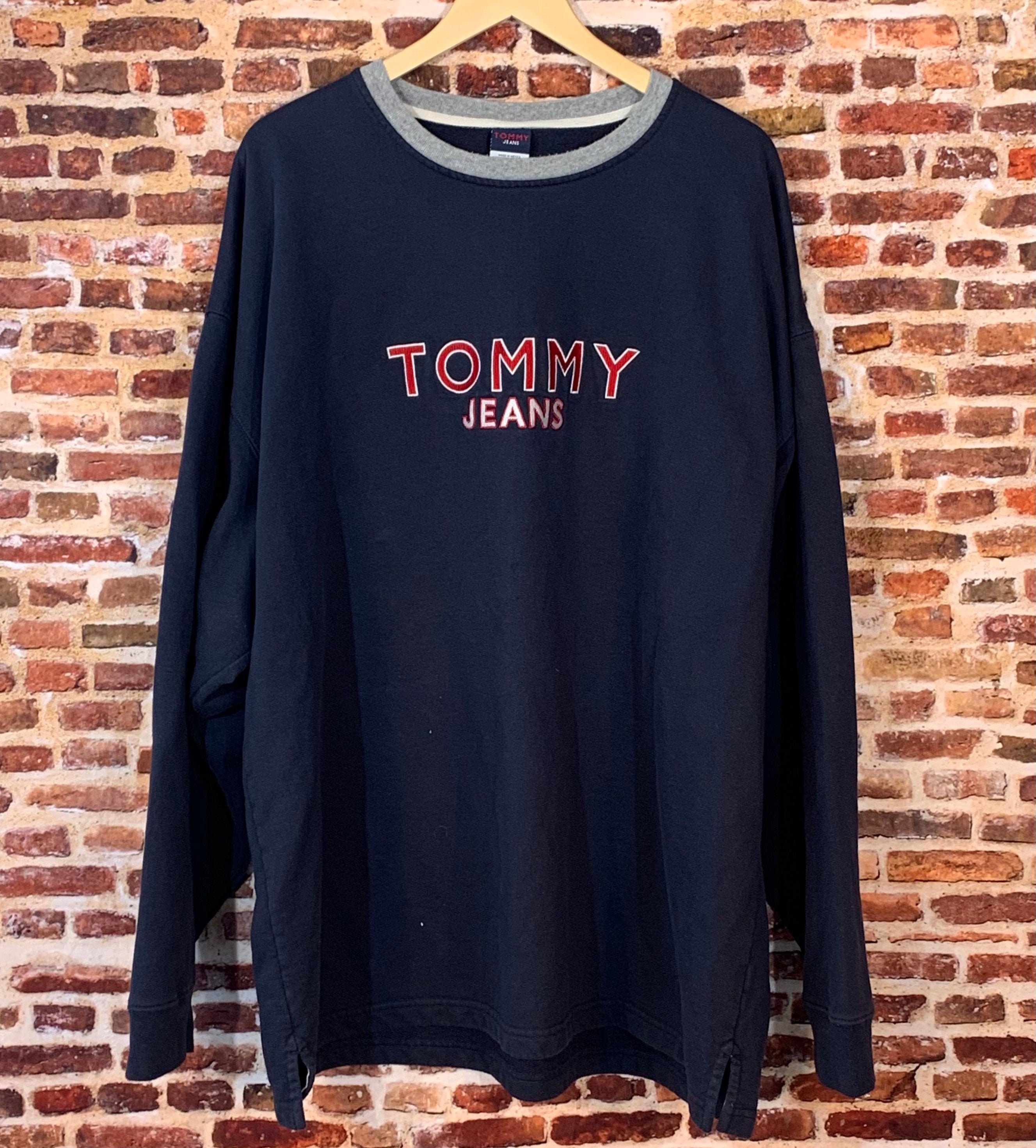Vintage Tommy Hilfiger Jeans Navy Blue Crewneck Sweatshirt | Etsy