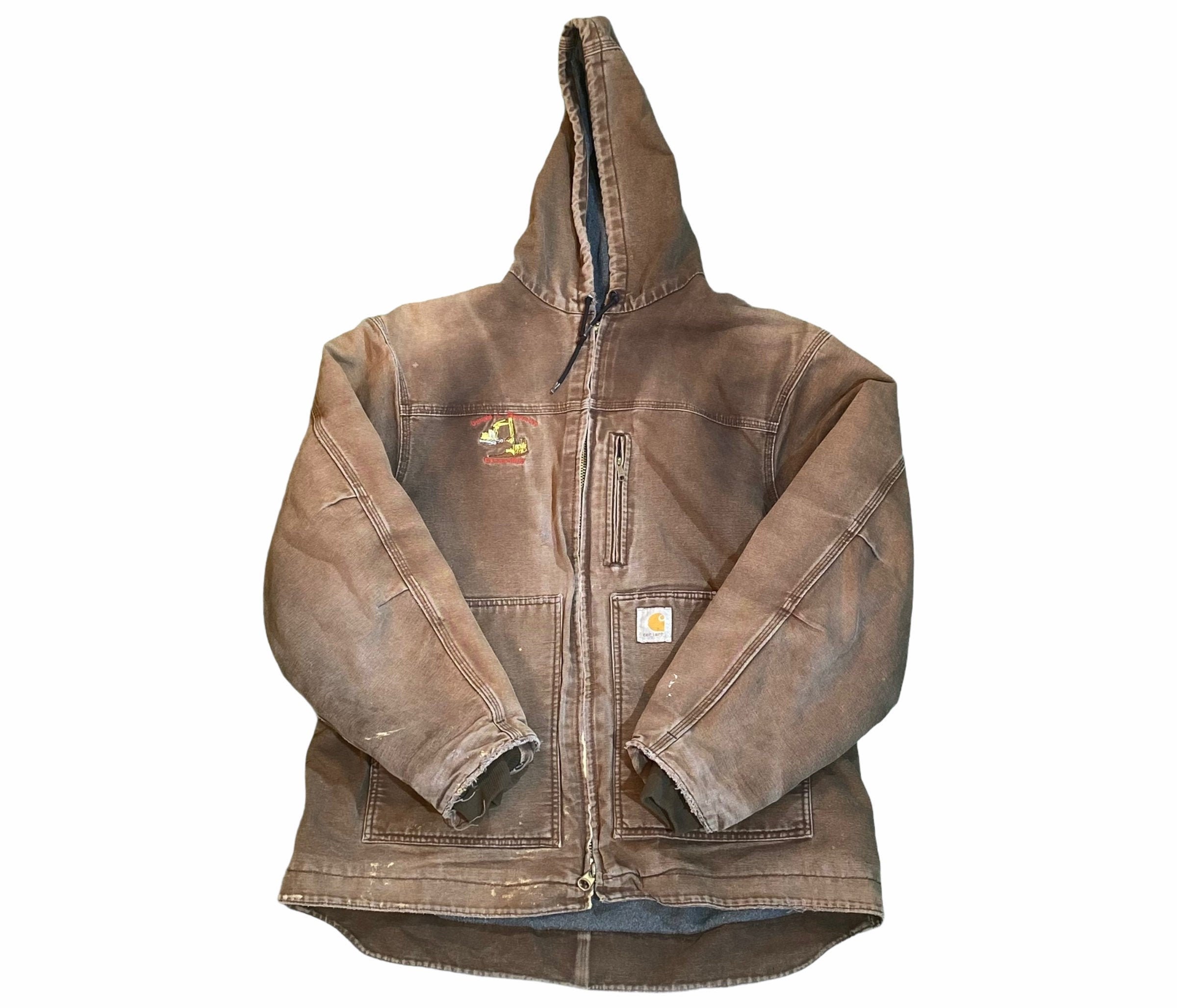 Carhartt Duck Canvas Size XL Full Zip Hooded Workwear Jacket Etsy