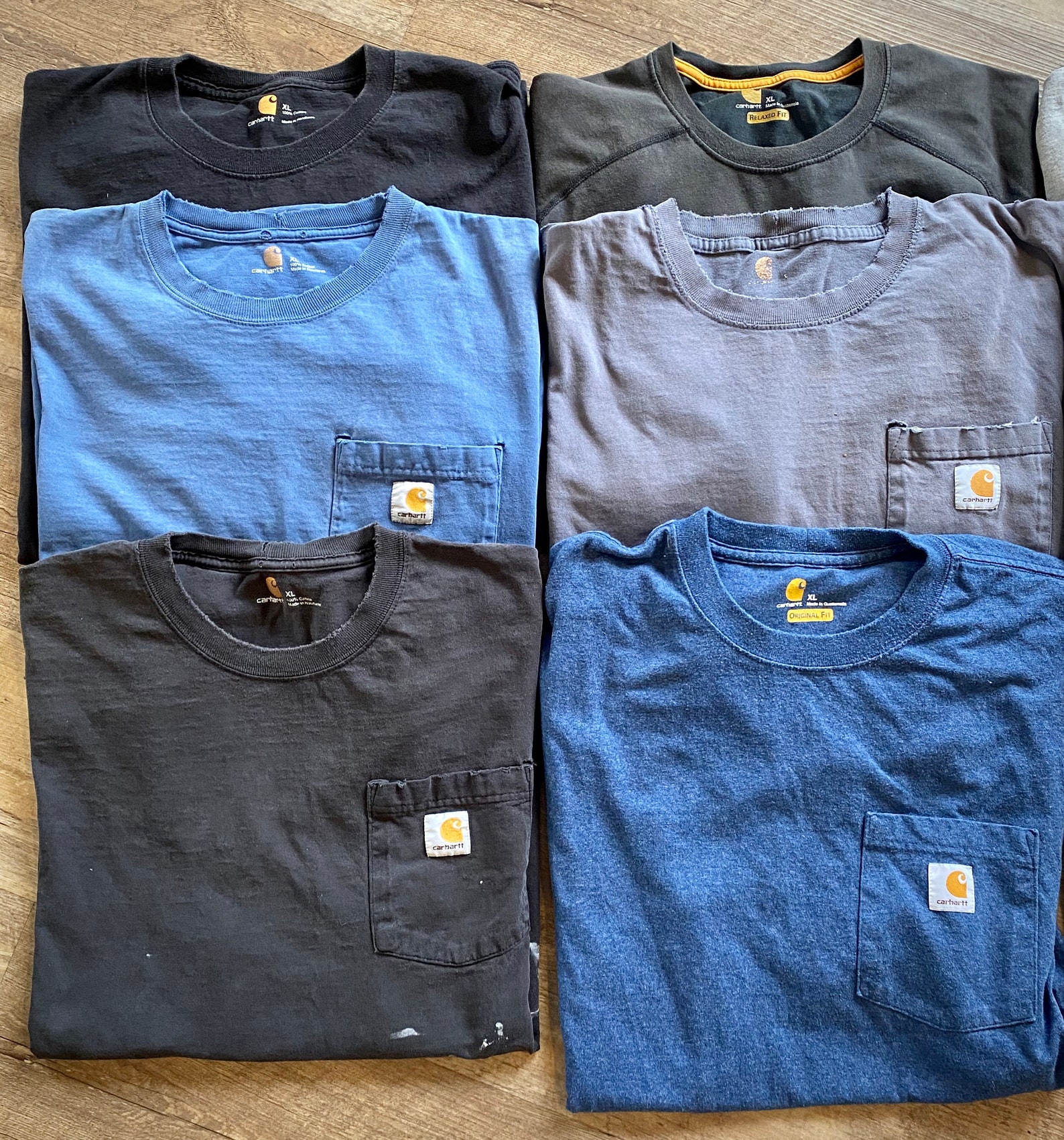 Lot of 9 Pre-Owned CARHARTT Pocket Tee Shirts All Size XL | Etsy