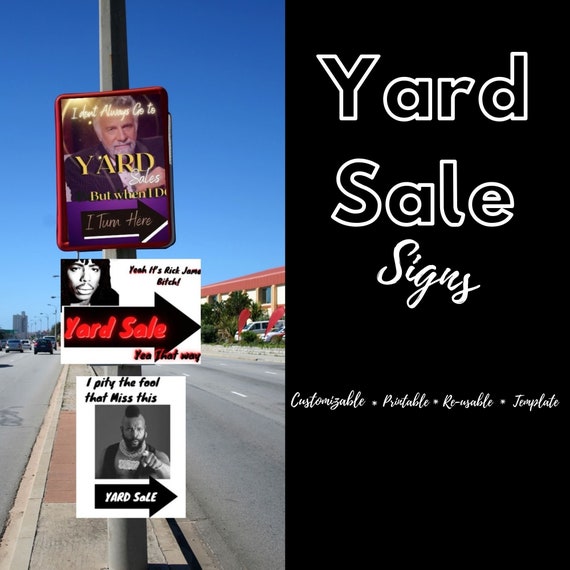 YARD SALE SIGN Canva Template Printable Pdf Editable Document Etsy