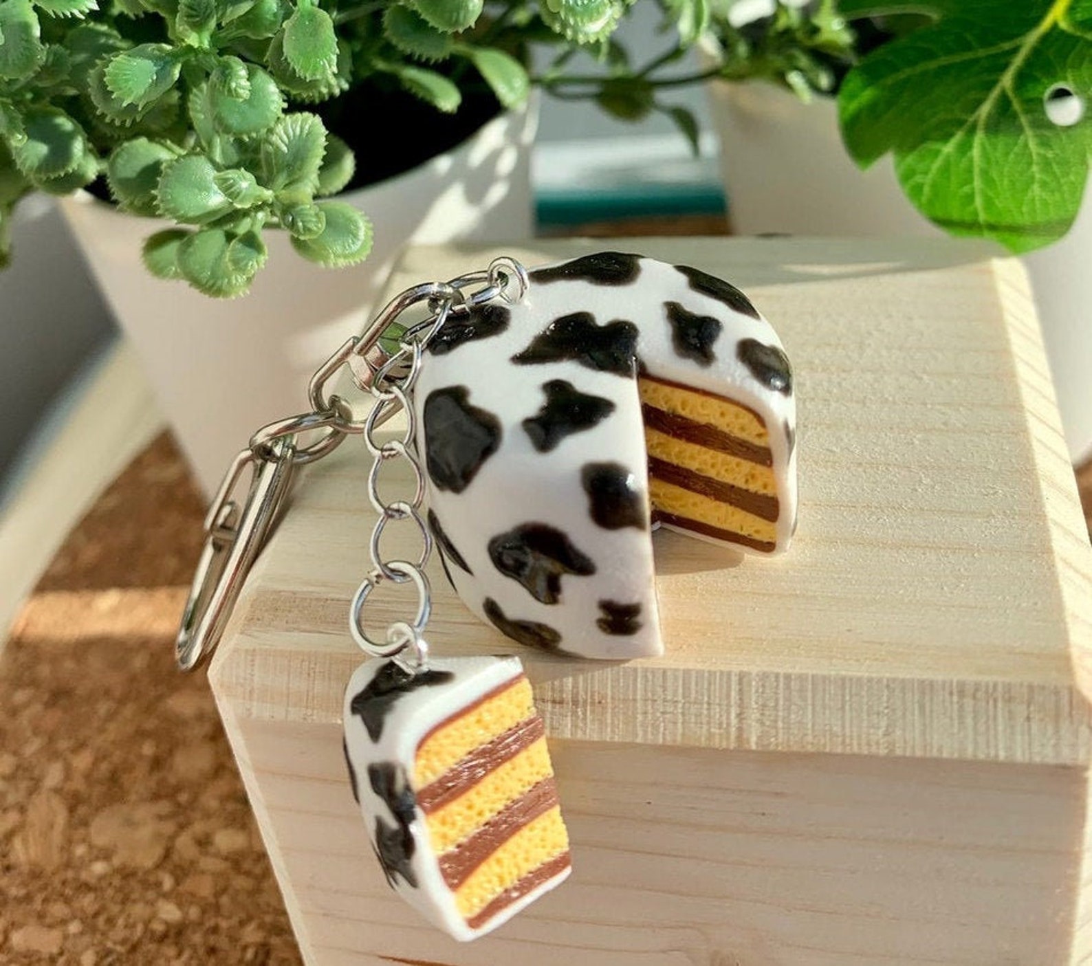Keychain Cake Сow print Etsy