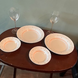 Vintage America Limoges, Candle Light China, Sebring Ohio, Warranted 22-K Gold China Brunch Set for Two
