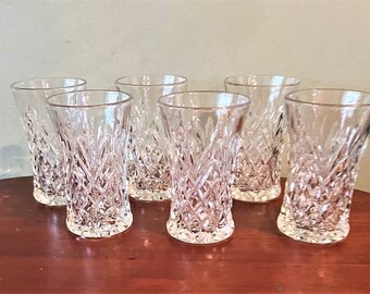 Double Old Fashion Bourbon Glasses. Pineapple and Diamond Pattern/Hollywood Regency Whiskey Glasses/6 Glass Set Father's Day Gift