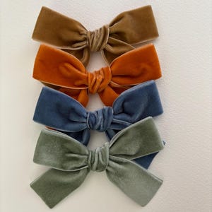 Handtied Velvet Baby Bow: Nylon Headband or Alligator Clip