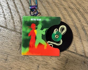 MGS Snakes album spinning vinyl keychain- Metal Gear Invisible