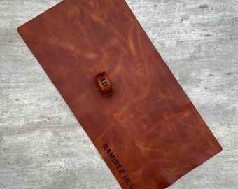 Handmade Personalized Leather Desk Pad - Engraved Desk Mat