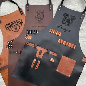 Personalized Leather Apron BBQ, Blacksmith, Grill, Kitchen, Woodwork, Chef, Butcher, Handcraft, Gift image 5