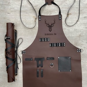 Personalized Leather Apron with Beer pocket BBQ, Blacksmith, Grill, Kitchen, Woodwork, Chef, Butcher, Welder, Handcraft, Tattoo Artist image 7