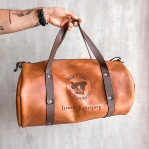 Full Grain Leather Duffle Bag Monogrammed Genuine Leather Weekender Bag Leather Holdall Overnight Bag For Men Gift For Fathers Dad For Men