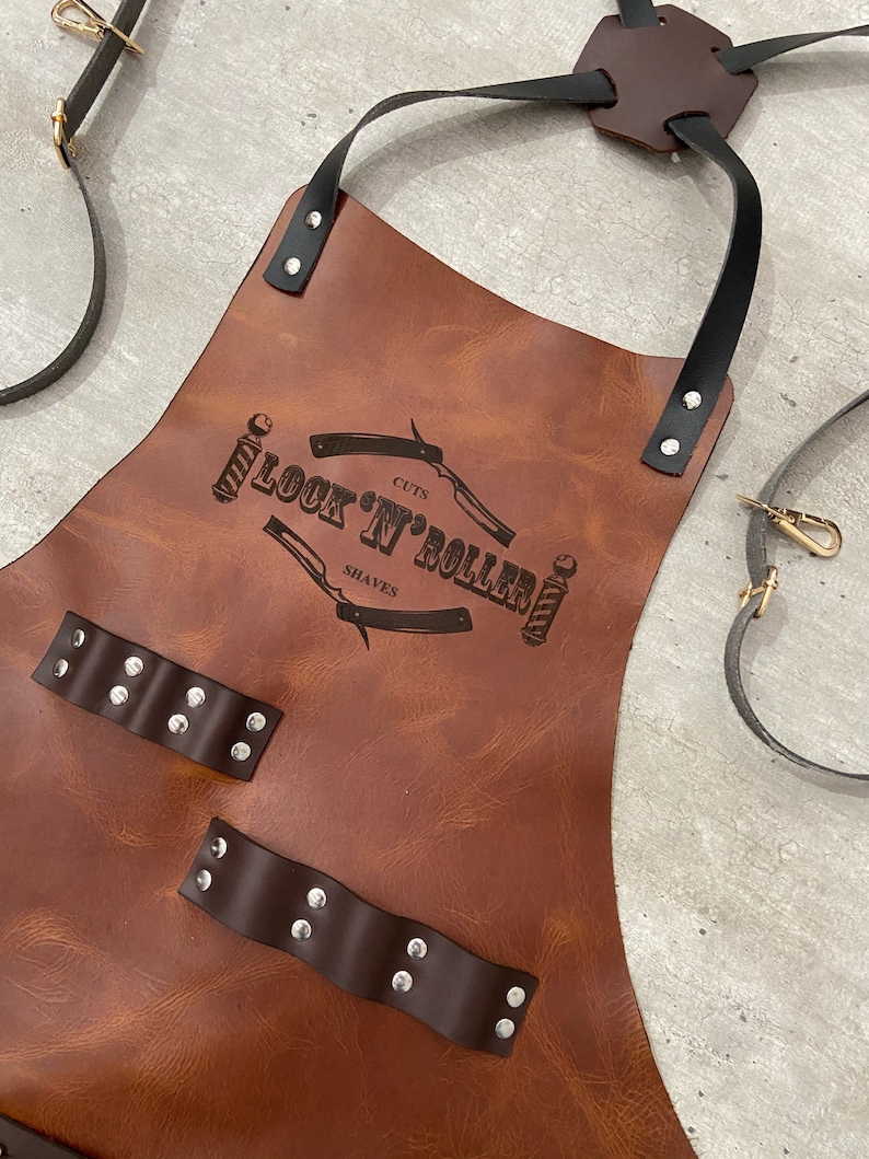 Personalized Leather Apron with Beer pocket BBQ, Blacksmith, Grill, Kitchen, Woodwork, Chef, Butcher, Welder, Handcraft, Tattoo Artist image 6