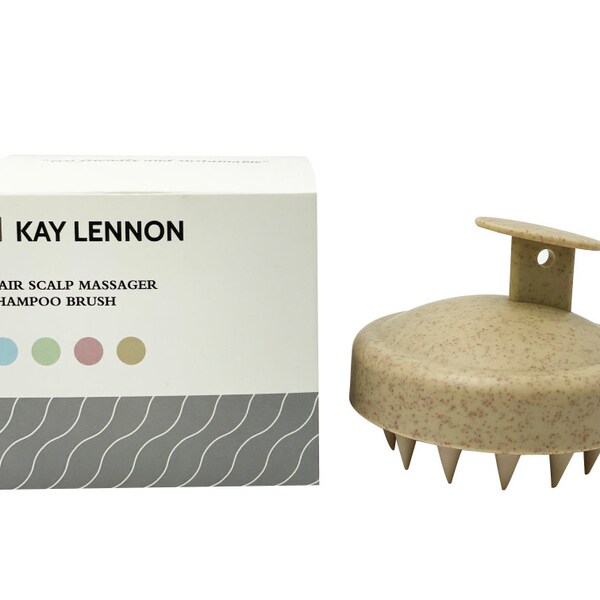 KAY LENNON Hair Scalp Massager Shampoo Brush is made with wheat straw and silicone.