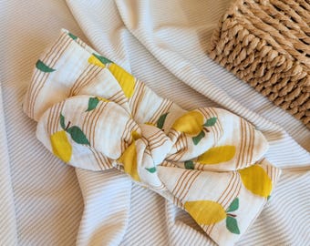 Bandeau, coton, citron