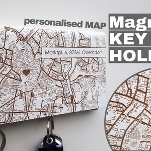 Key holder for wall,  Magnetic key holder, personalized key holder, Map Wood Key Rack, key organiser, housewarming gift, wooden key holder