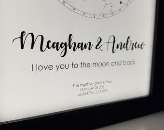 star map, Personalised lightbox custom wedding gift star map night Light Box Led Night Lamp Celestial map constellation map carte du ciel