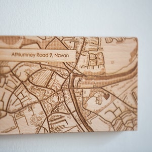 Key holder for wall, Magnetic key rack, personalised key holder, Map Wood Key Rack, key organiser, housewarming gift, wooden key holder image 9