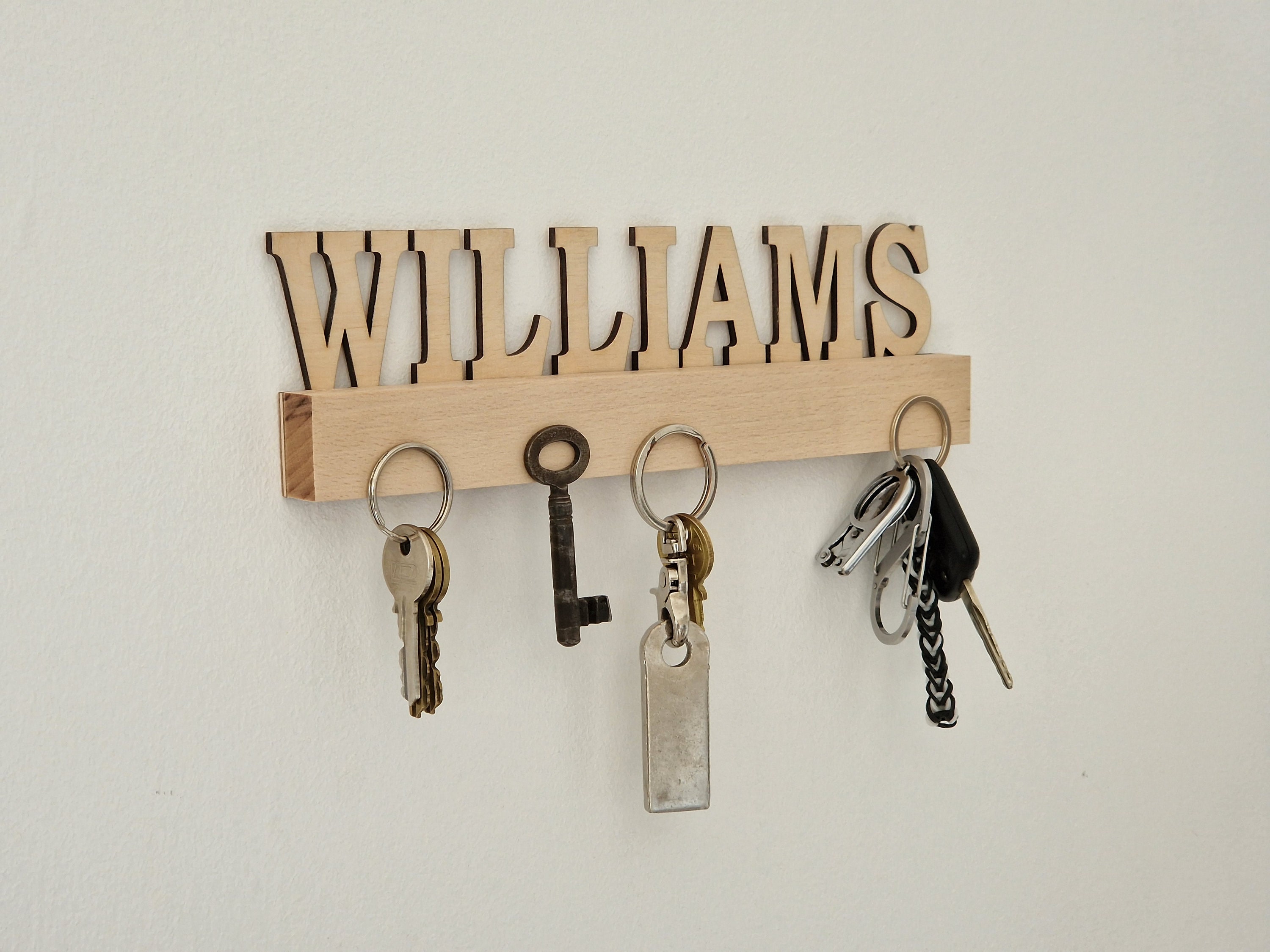 Black White Key Holder for wall, Monogram key holder, Personalized key  hanger, Charcoal Key Holder, Key Hanger, Family name Wall Key Rack, Last  name