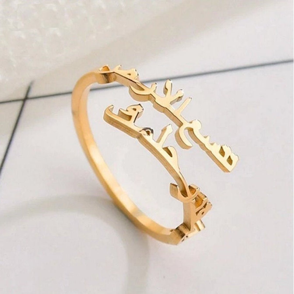Personalized Arabic Name Ring Arabic Couple Name Ring Custom Etsy UK