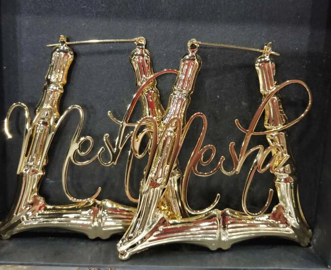 Ghetto earrings hotsell with name