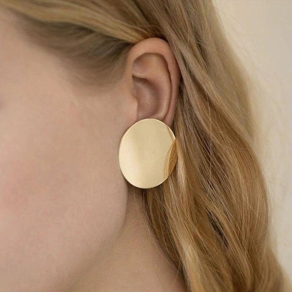 Fashion Alloy Large Circle Earrings Big Hoop Earrings Gold Silver Color Round  Hoop Earrings for Women