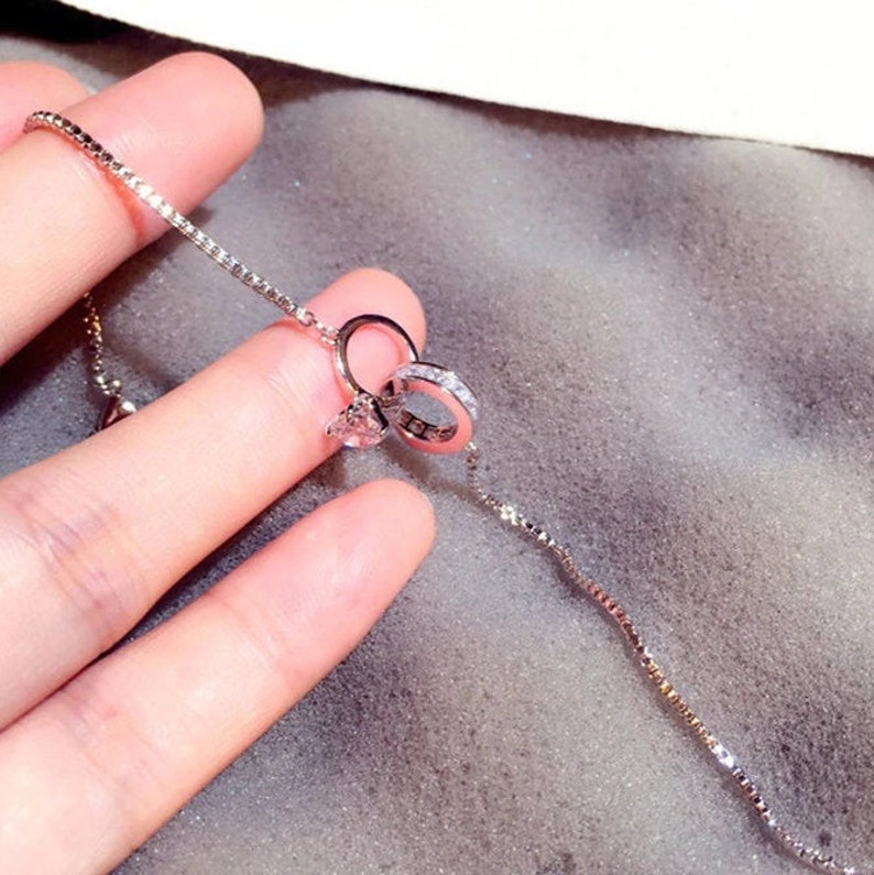 14k Gold Engagement Ring Bracelet Cubic Zirconia Gold Plated Etsy