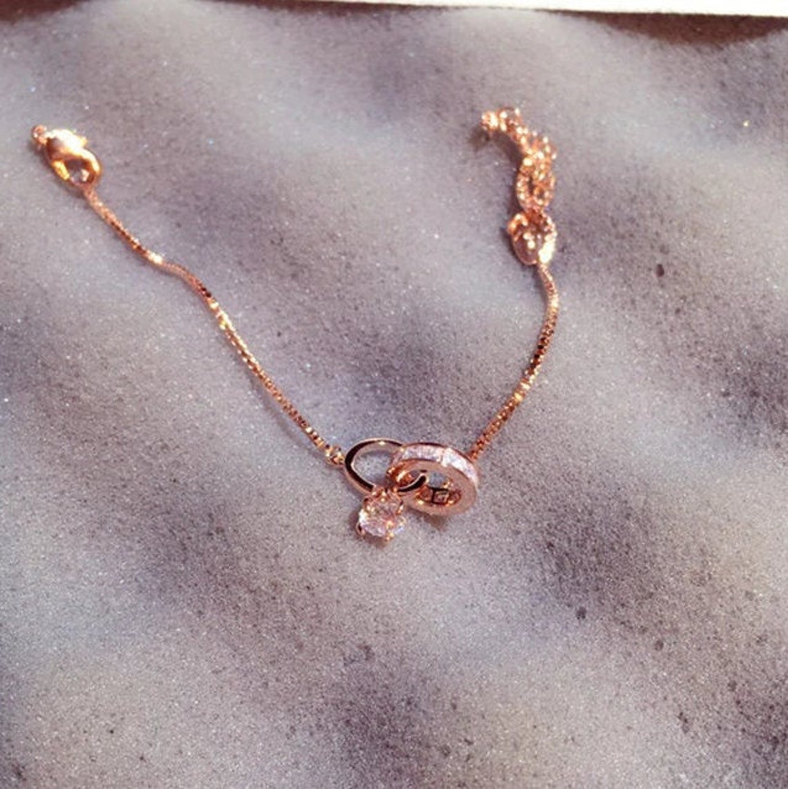 14k Gold Engagement Ring Bracelet Cubic Zirconia Gold Plated Etsy