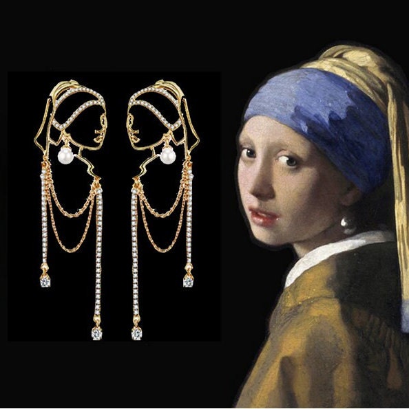 Johannes Vermeer Pearl Earrings, Girl with a Pearl Earrings, Women Si…