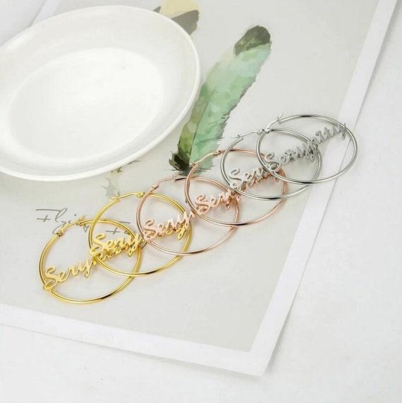 Jlo name deals hoop earrings