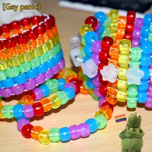 Queer Pride Kandi Cuff Set, Scenecore LGBTQ Pride Kandi Bracelets