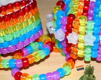 Conjunto de pulseras Kandi Orgullo Queer, brazalete Peyote Scenecore
