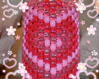 Neonowe i pastelowe różowe serce Kandi mankiet, Kawaii Scenecore Ravewear Kandi bransoletka