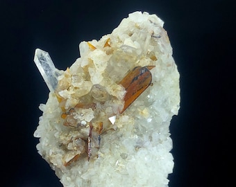 Rare Terminated Brookite on Quartz Crystal Cluster - Baluchistan Pakistan