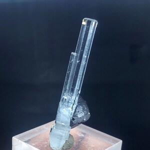 Blue Aquamarine With Schorl Touramline Crystal, Minerals Specimen, Raw Aquamarine, Aquamarine From Shegar Pakistan- 19.52 Carats